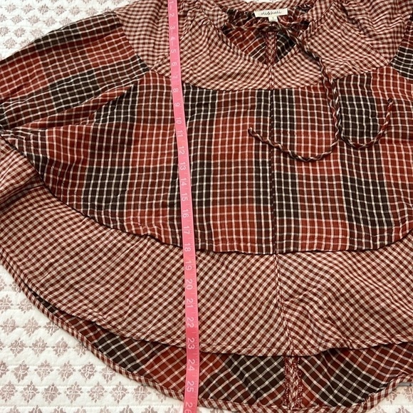 Oli & Hali Glory to the Day Plaid Peasant Dolman Boho Top Size Small - Picture 11 of 13